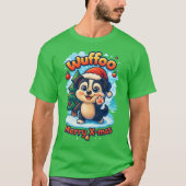 Wuffoo Surffie メリークリスマス かわいい 3D ホリデー Tシャツ (正面)