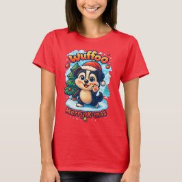 Wuffoo Surffie メリークリスマス かわいい 3D ホリデー Tシャツ