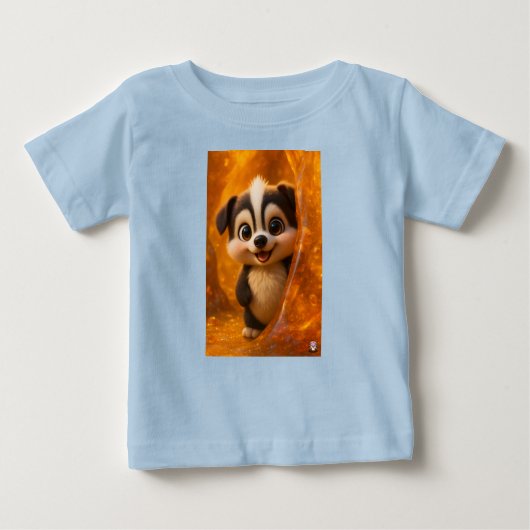 Wuffoo Surffie Cute Kawaii Puppy Amber ベビーTシャツ (正面)