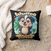 Wuffoo Surffie Cute Kawaii Puppy Tropical Island クッション (ブランケット)