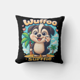 Wuffoo Surffie Cute Kawaii Puppy Tropical Island クッション