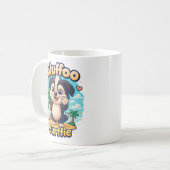 Wuffoo Surffie Cute Kawaii Puppy Tropical Island コーヒーマグカップ (正面左)