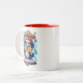 Wuffoo Surffie Merry X-mas Kawaii 3D Holiday ツートーンマグカップ (正面左)