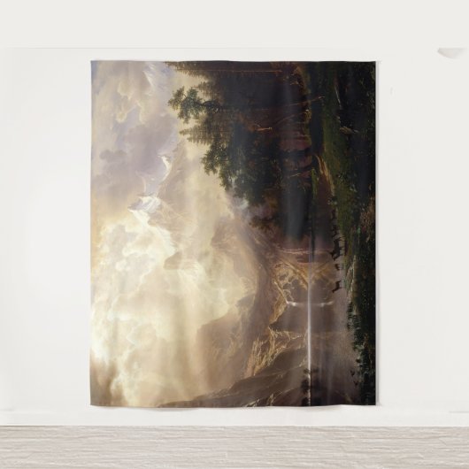 wunderbare Berglandschaft gemalt  タペストリー (正面)