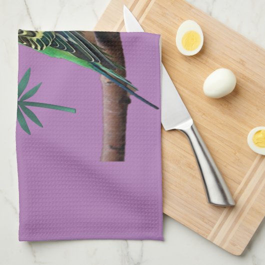 Wunderbares Wellensittich Design キッチンタオル (四つ折り)