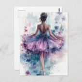 Wunderschöne Aquarell Ballerina im Tutu  ポストカード (正面/裏面)