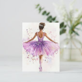 Wunderschöne Aquarell Ballerina im Tutu  ポストカード (スタンド正面)