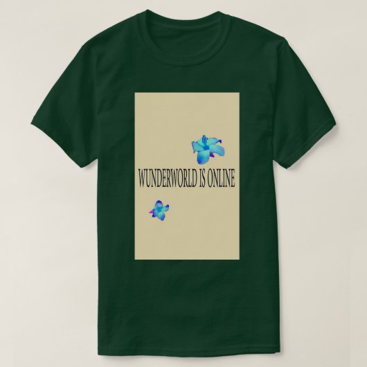 wunderworld is online blue flower edition MERCH Tシャツ (デザイン正面)