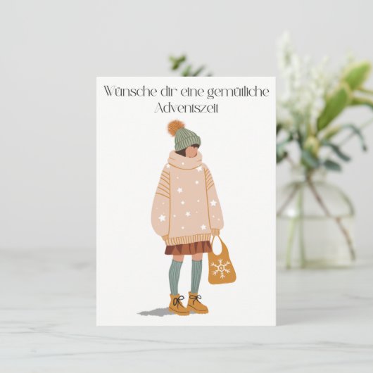 Wünsche dir eine gemütliche Adventszeit サンキューカード (スタンド正面)