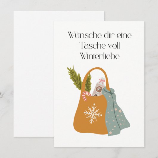 Wünsche dir eine Tasche voll Winterliebe サンキューカード (正面/裏面)