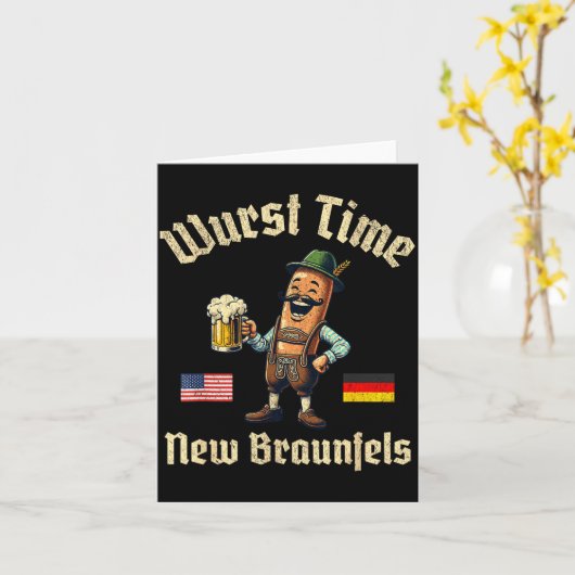 Wurst Time Wurst Fest German Beer Festival New Bra カード (黄色い花)