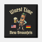 Wurst Time Wurst Fest German Beer Festival New Bra マグネット (正面)