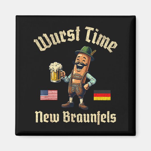 Wurst Time Wurst Fest German Beer Festival New Bra マグネット (正面)
