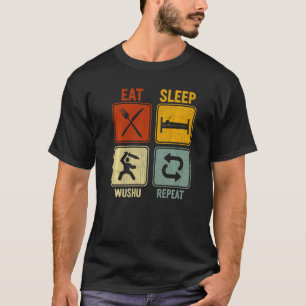 WushplayerスリープWushrepeat食べのレトロ Tシャツ