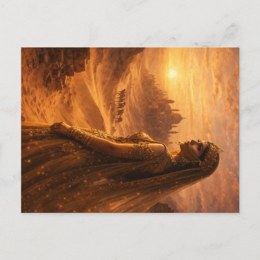 Wüstenprinzessin im Abendrot ポストカード (正面)