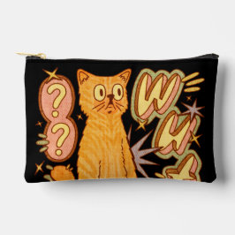 Wut? / オレンジの猫のイラスト アクセサリーポーチ