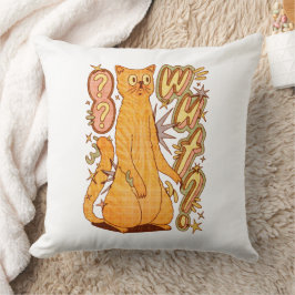 Wut? / オレンジの猫のイラスト クッション