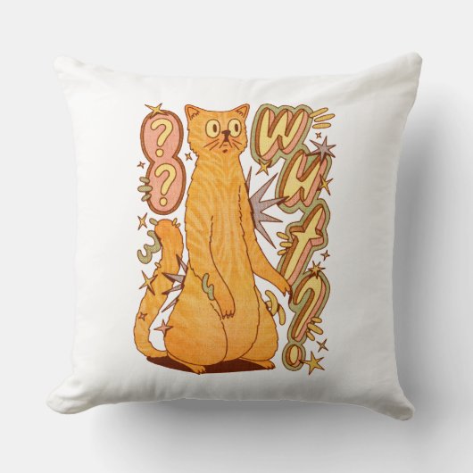 Wut? / An Orange Cat Illustration クッション (正面)