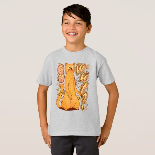 Wut? / An Orange Cat Illustration Tシャツ (正面フル)