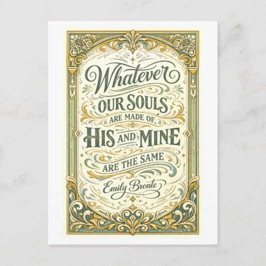 Wuthering Heights Bronte Quote ポストカード (正面)