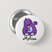 Wuzzyのカスタマイズ可能な紫色の曖昧なバッジ 缶バッジ (正面&裏面)