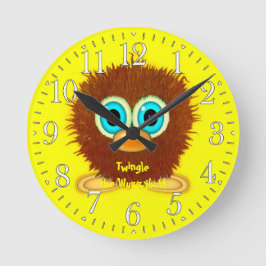 Wuzzybutt Kidsのおもしろい漫画の時計を巻く ラウンド壁時計