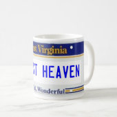 WVのナンバープレートのほとんど天国のマグ コーヒーマグカップ (正面右)