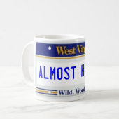 WVのナンバープレートのほとんど天国のマグ コーヒーマグカップ (正面左)