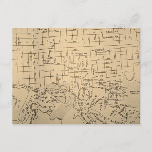 WVヴィンテージマップ ポストカード (正面)