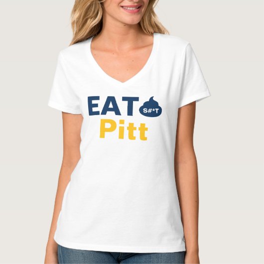 WV Womens Vneck Top Eat It Pitt  Tシャツ (正面)