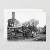 WW1ドイツ航空機写真のキャプチャ ポストカード (正面/裏面)