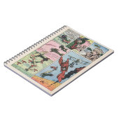 WW1ファイター飛行機ドッグファイトヴィンテージ漫画ブックページ ノートブック (左側)