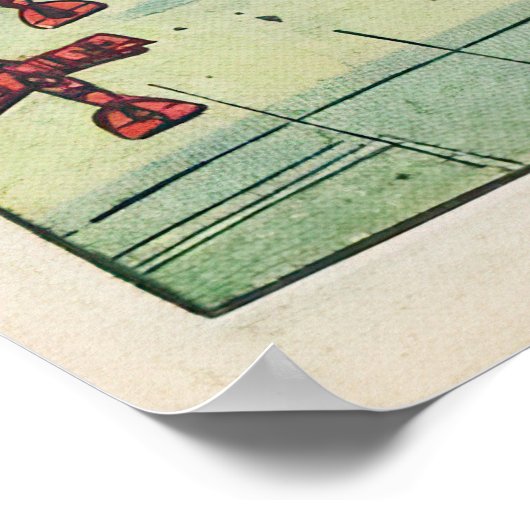 WW1ファイター飛行機ドッグファイトヴィンテージ漫画ブックページ ポスター (角)