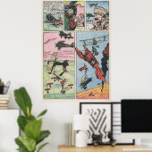 WW1ファイター飛行機ドッグファイトヴィンテージ漫画ブックページ ポスター (ホームオフィス)