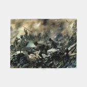 WW1フランスのヴェルダンの戦闘シーン フリースブランケット (正面(横))