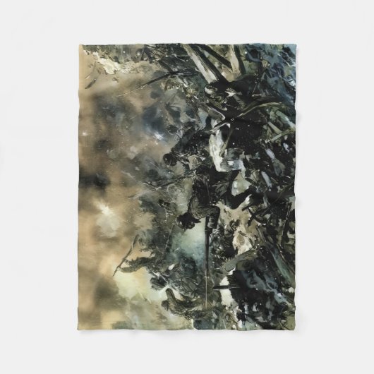 WW1フランスのヴェルダンの戦闘シーン フリースブランケット (正面)