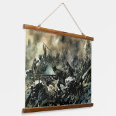 WW1フランスのヴェルダンの戦闘シーン 吊り下げ型タペストリー (傾斜あり)