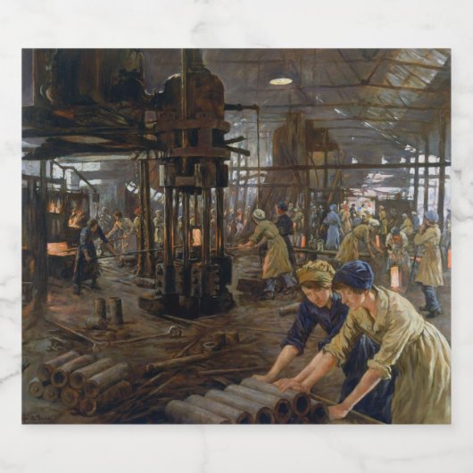 WW1 1918工場で働く女性 ビールラベル (シングルラベル)