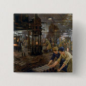 WW1 1918工場で働く女性 缶バッジ (正面)