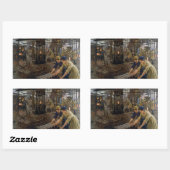 WW1 1918工場で働く女性 長方形シール (シート)