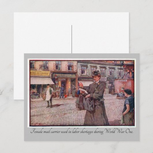 "WW1 Female Mail Carrier" ポストカード (正面/裏面)