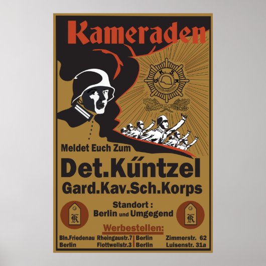 WW1 German Poster recreation Kameraden ポスター (正面)