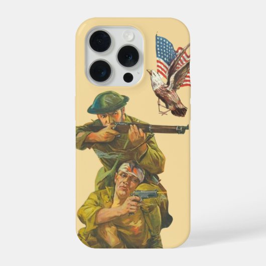 WW1 US Doughboy poster art  iPhoneケース (裏面)