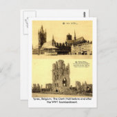 WW1 - Ypres、布ホール ポストカード (正面/裏面)