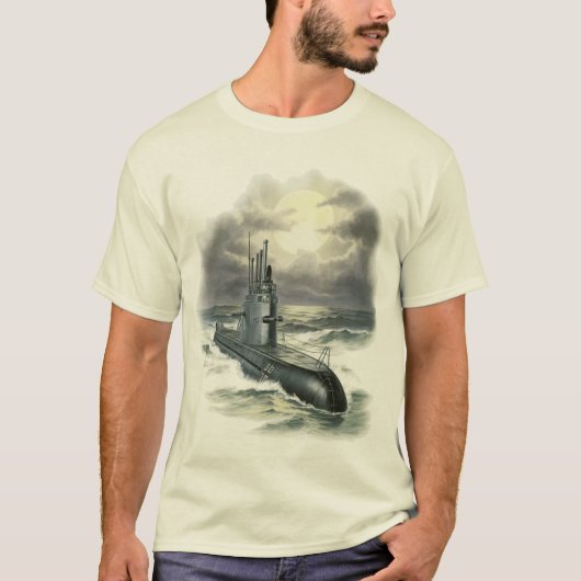 WW2潜水艦ドイツUボートTシャツ Tシャツ (正面)