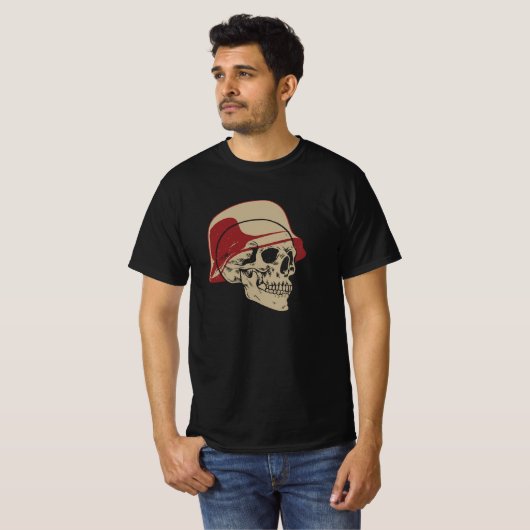 WW2 Germany Soldier Skull Tシャツ (正面フル)
