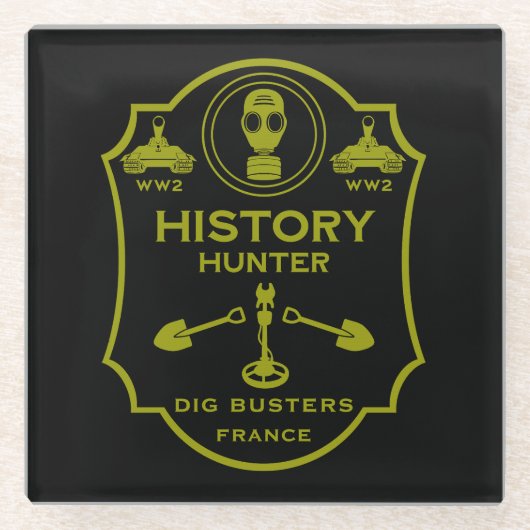 WW2 Trench Battlefield Metal Detecting Club ガラスコースター (正面)