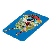 WW84 |テミスキラ疑問に思女レトロ漫画アート マグネット (左側)