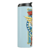 WW84 |レトロ漫画疑問に思女キャラクターバッジ タンブラー (回転左)