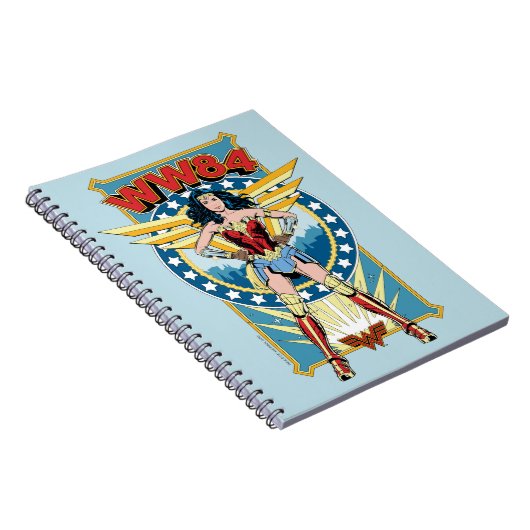 WW84 |レトロ漫画疑問に思女キャラクターバッジ ノートブック (右側)